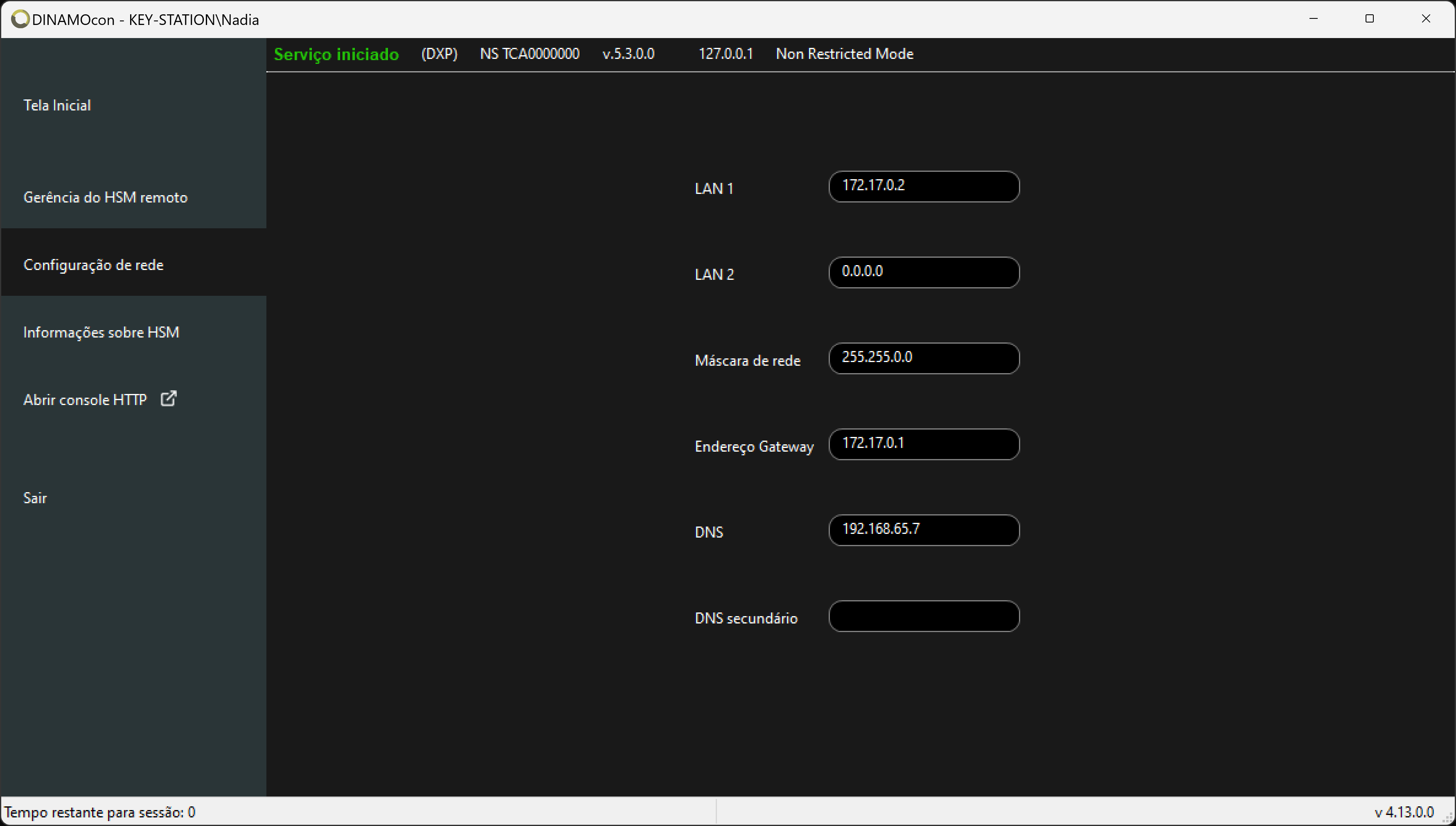 Network configuration screen on XP