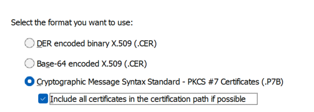 Select pkcs#7