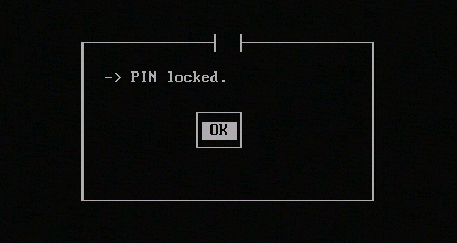 Message showing that the card is in _locked_ state