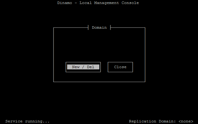 Initial screen for setting up the Replication Domain in the 1st HSM