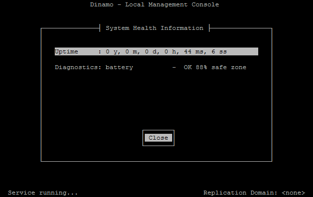 System information screen